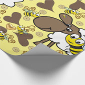 Glossy Wrapping Paper, Sheep Bee Brown Hearts Geschenkpapier (Ecke)