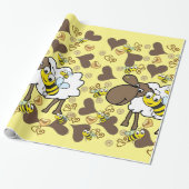 Glossy Wrapping Paper, Sheep Bee Brown Hearts Geschenkpapier (Ungerollt)