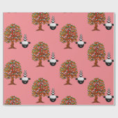 Glossy Wrapping Paper, Sheep Tree Pink Geschenkpapier (Flach)