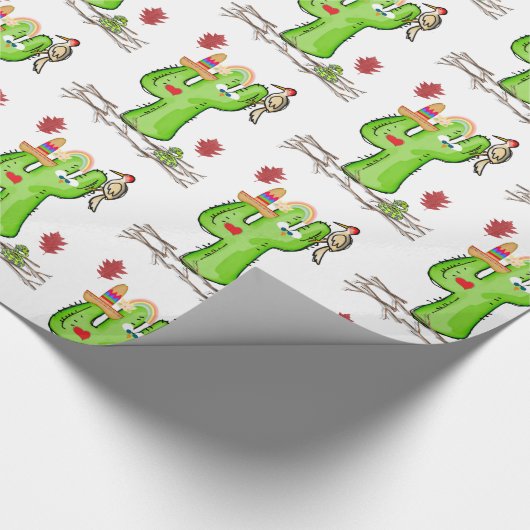 Glossy Wrapping Paper Snake Cactus Bird Geschenkpapier (Ecke)