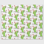 Glossy Wrapping Paper Snake Cactus Bird Geschenkpapier (Flach)