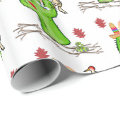 Glossy Wrapping Paper Snake Cactus Bird Geschenkpapier (Rolleneckpunkt)