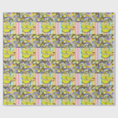 Glossy Wrapping Paper Soup Floral Strip Geschenkpapier (Flach)