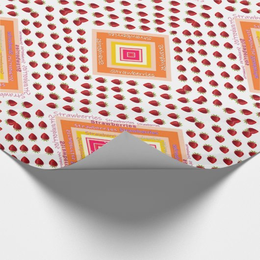 Glossy Wrapping Paper Strawberry Geschenkpapier (Ecke)