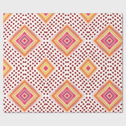 Glossy Wrapping Paper Strawberry Geschenkpapier (Flach)