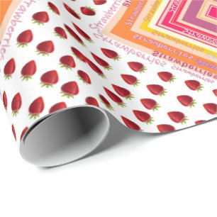 Glossy Wrapping Paper Strawberry Geschenkpapier