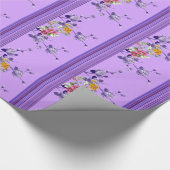 Glossy Wrapping Paper, Streifen Lila Blume Geschenkpapier (Ecke)