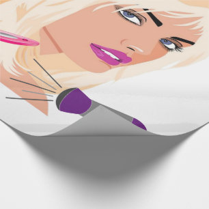 Glossy Wrapping Paper, Stylist Beauty Salon Geschenkpapier