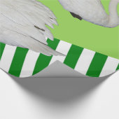 Glossy Wrapping Paper, Swan Green Strip Geschenkpapier (Ecke)