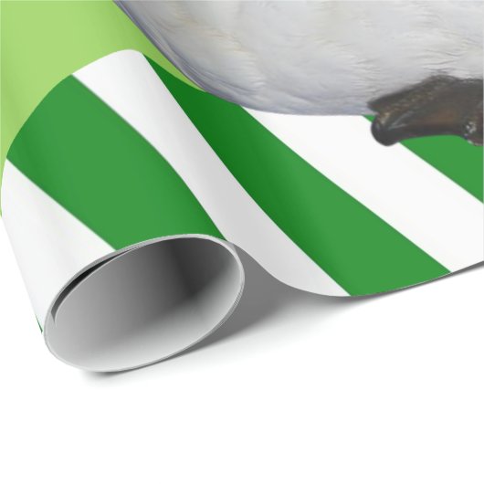 Glossy Wrapping Paper, Swan Green Strip Geschenkpapier (Rolleneckpunkt)