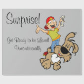 Glossy Wrapping Paper, Überraschungshund Geschenkpapier (Flach)