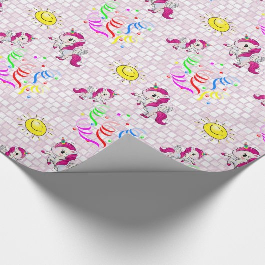 Glossy Wrapping Paper Unicorn Geschenkpapier (Ecke)