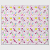 Glossy Wrapping Paper Unicorn Geschenkpapier (Flach)
