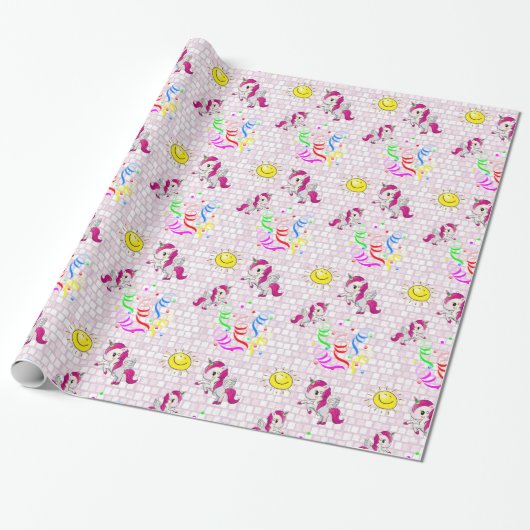 Glossy Wrapping Paper Unicorn Geschenkpapier (Ungerollt)