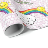 Glossy Wrapping Paper Unicorn Regenbogen Geschenkpapier (Rolleneckpunkt)