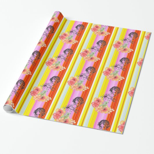 Glossy Wrapping Paper, Viktorianischer Frauenstrei Geschenkpapier (Ungerollt)