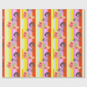 Glossy Wrapping Paper, Viktorianischer Streifen Geschenkpapier (Flach)