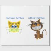 Glossy Wrapping Paper vor dem Kaffee Cat Geschenkpapier (Flach)