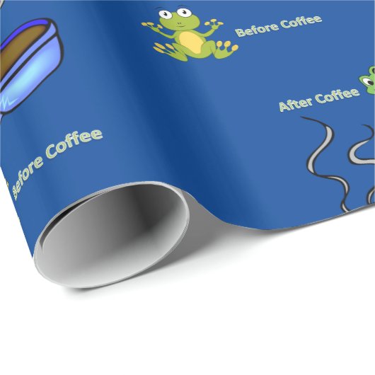 Glossy Wrapping Paper (vor und nach dem Kaffee) Geschenkpapier (Rolleneckpunkt)