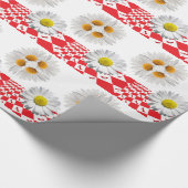 Glossy Wrapping Paper White Daisy Geschenkpapier (Ecke)