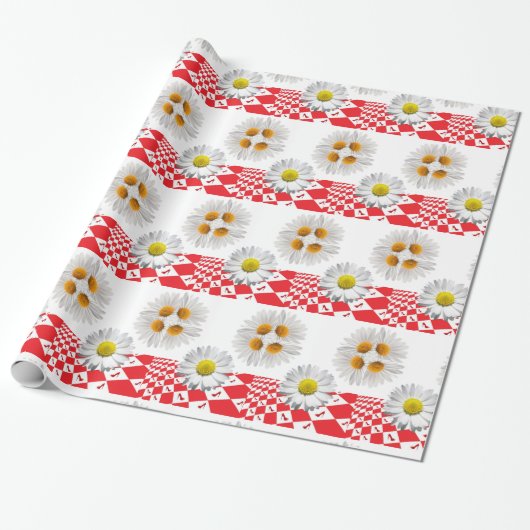 Glossy Wrapping Paper White Daisy Geschenkpapier (Ungerollt)