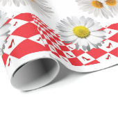 Glossy Wrapping Paper White Daisy Geschenkpapier (Rolleneckpunkt)