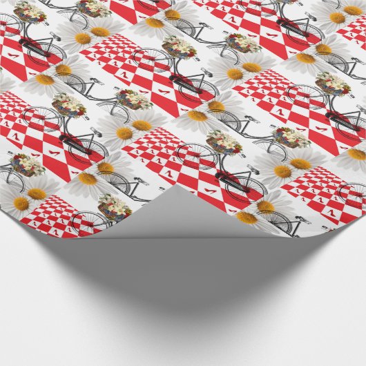 Glossy Wrapping Paper White Daisy Geschenkpapier (Ecke)