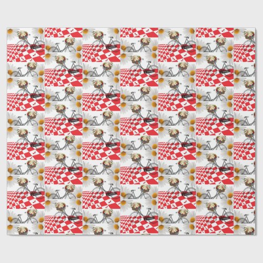 Glossy Wrapping Paper White Daisy Geschenkpapier (Flach)