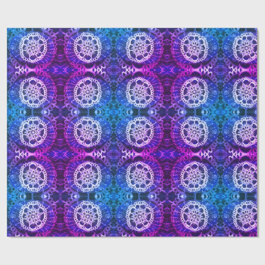 Glossy Wrapping Paper, White Mandala Edelweiss Geschenkpapier (Flach)