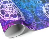 Glossy Wrapping Paper, White Mandala Edelweiss Geschenkpapier (Rolleneckpunkt)