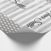 Glossy Wrapping Paper wird nie auf graue Streifen Geschenkpapier (Ecke)