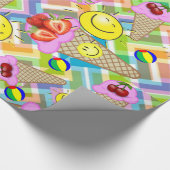 Glossy Wrapping Paper Zickzack Strawberry Ice Crem Geschenkpapier (Ecke)