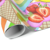 Glossy Wrapping Paper Zickzack Strawberry Ice Crem Geschenkpapier (Rolleneckpunkt)