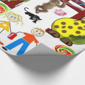 Glossy Wrapping Paper, Zoo Giraffe, Affe Geschenkpapier (Ecke)