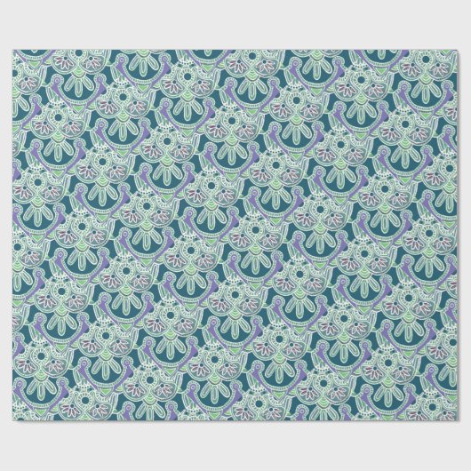 Glossy Wrapping Papier grün-böhmisch Geschenkpapier (Flach)