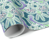 Glossy Wrapping Papier grün-böhmisch Geschenkpapier (Rolleneckpunkt)