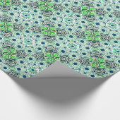 Glossy Wrapping Papier grün geometrisch Geschenkpapier (Ecke)