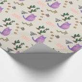 Glossy Wrapping Papier Katzenfisch Kaktus Meow Paw Geschenkpapier (Ecke)