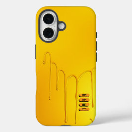 Glossy Yellow Dripping Effect iPhone 16 Hülle