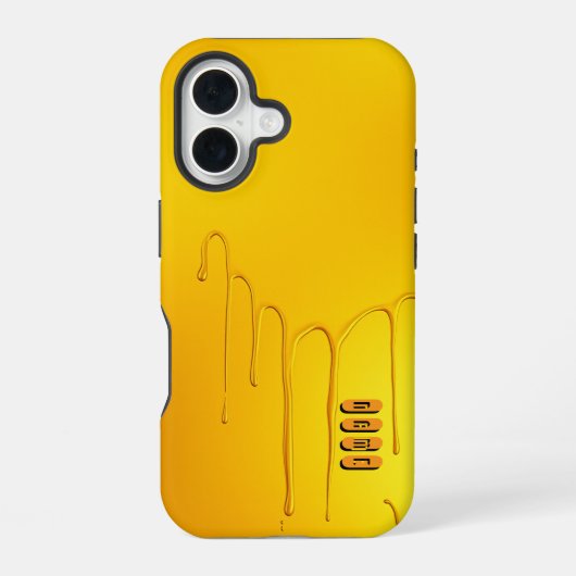 Glossy Yellow Dripping Effect iPhone 16 Hülle (Rückseite)