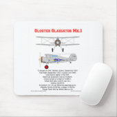 Gloster Gladiator Zweiflugzeug von 73 Staffel RAF Mousepad (Mit Mouse)