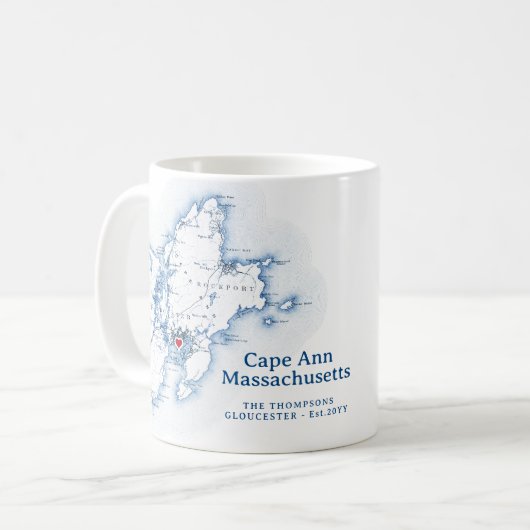 Gloucester Cape Ann Massachusetts Gift Kaffeetasse (Vorderseite Links)