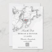 Gloucester Cape Ann Save the Date Eleganter QR-Cod (Vorderseite)