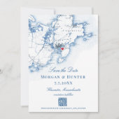 Gloucester Cape Ann Save the Date Eleganter QR-Cod (Vorderseite)