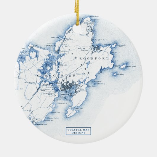 Gloucester Cape Ann Wedding Our First Christmas Keramik Ornament (Hinten)