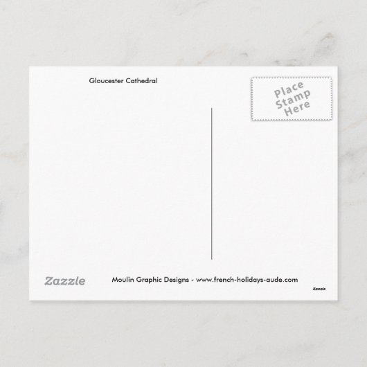 Gloucester Cathedral Feiertagspostkarte (Rückseite)