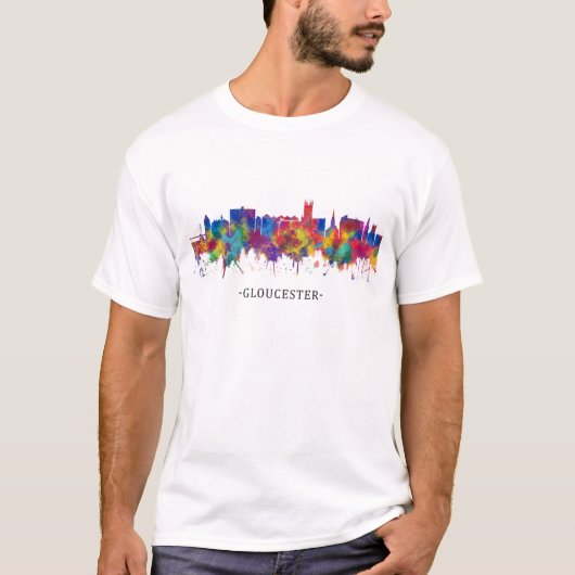 Gloucester England skyline T-Shirt (Vorderseite)
