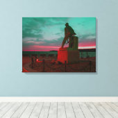 GLOUCESTER-FISCHER-STATUE EINGEWICKELT LEINWANDDRUCK (Insitu (Holzboden))