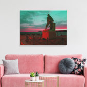 GLOUCESTER-FISCHER-STATUE EINGEWICKELT LEINWANDDRUCK (Insitu (Wohnzimmer))