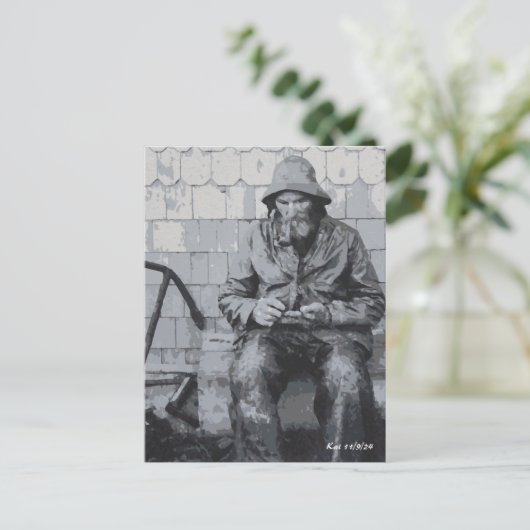 Gloucester Fisherman überwindet seine Nets Postkarte (Stehend Vorderseite)